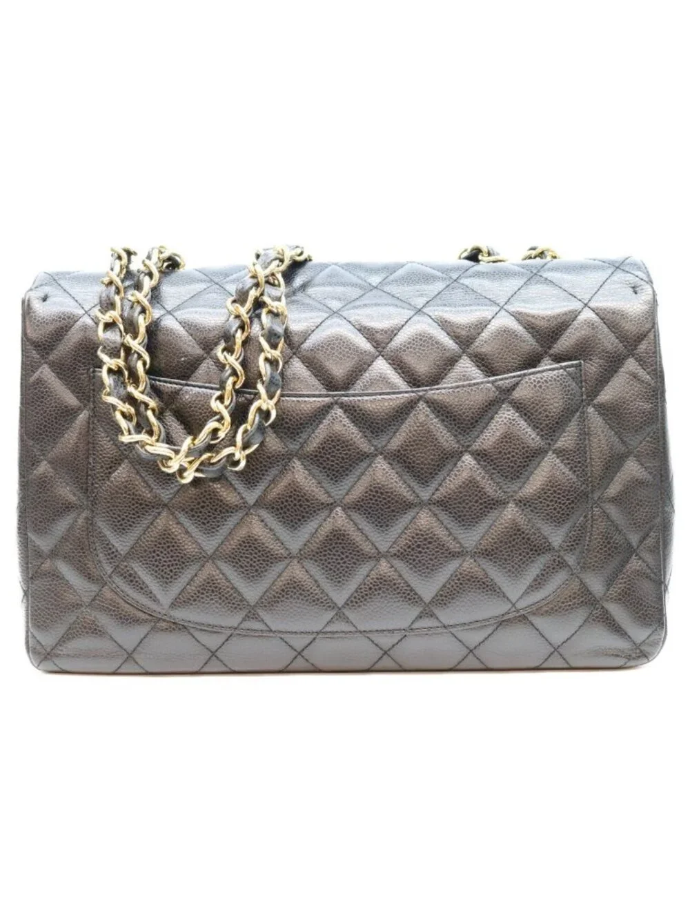 Chanel Black Caviar Single Maxi Quilted 30 Shoulder Bag